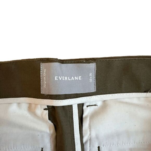Everlane Mens Brown Flat Front Performance Twill Chino Pants Size 33x30 - Picture 2 of 5
